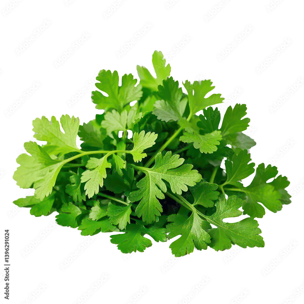 Coriander Leaves Isolated On Transparent Background, Generative AI Coriander Leaves Isolated On Transparent Background, Generative AI