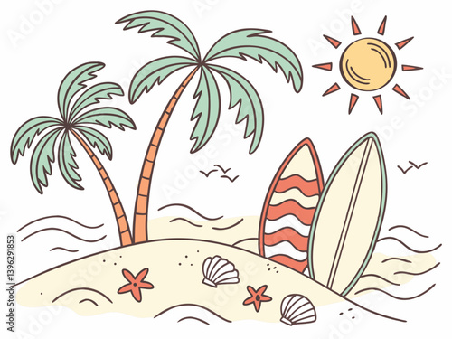 beach time doodles
