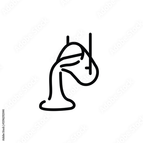 Crucible molten metal poured from ladle melting iron outline icon vector design good for web or mobile app