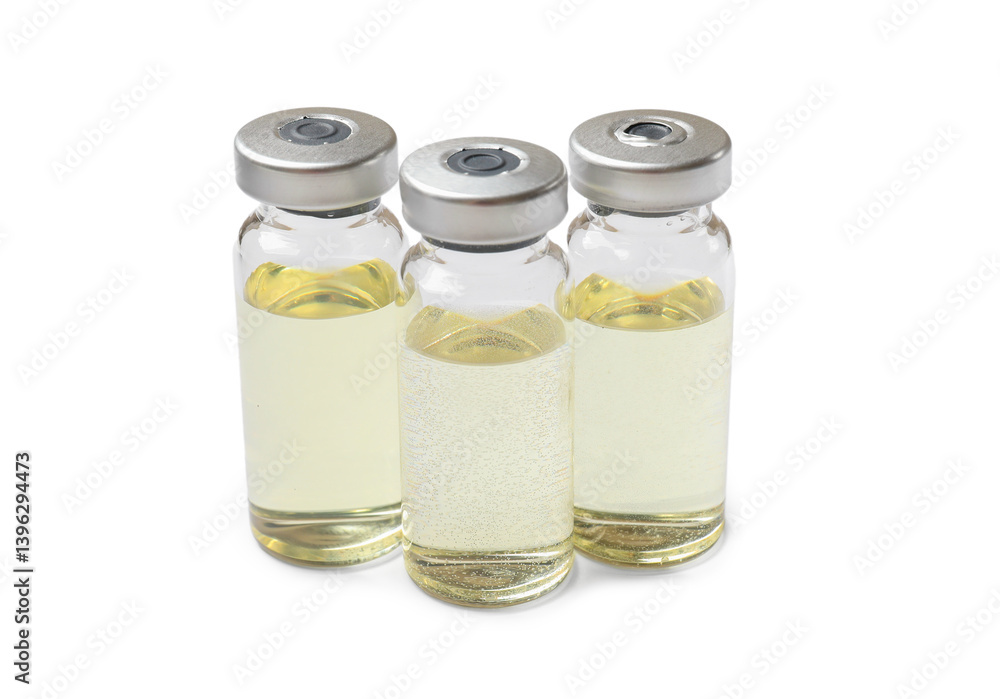 Hepatitis vaccine in glass vials isolated on white Hepatitis vaccine in glass vials isolated on white