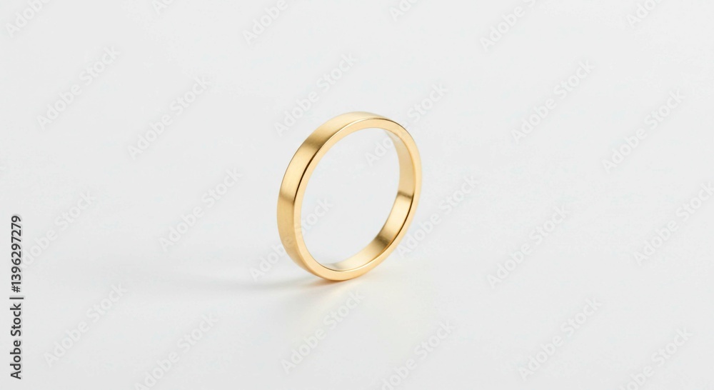 A minimalist golden ring stands elegantly on a clean white backdrop, symbolizing simplicity and timeless design, perfect for any occasion. A minimalist golden ring stands elegantly on a clean white backdrop, symbolizing simplicity and timeless design, perfect for any occasion.