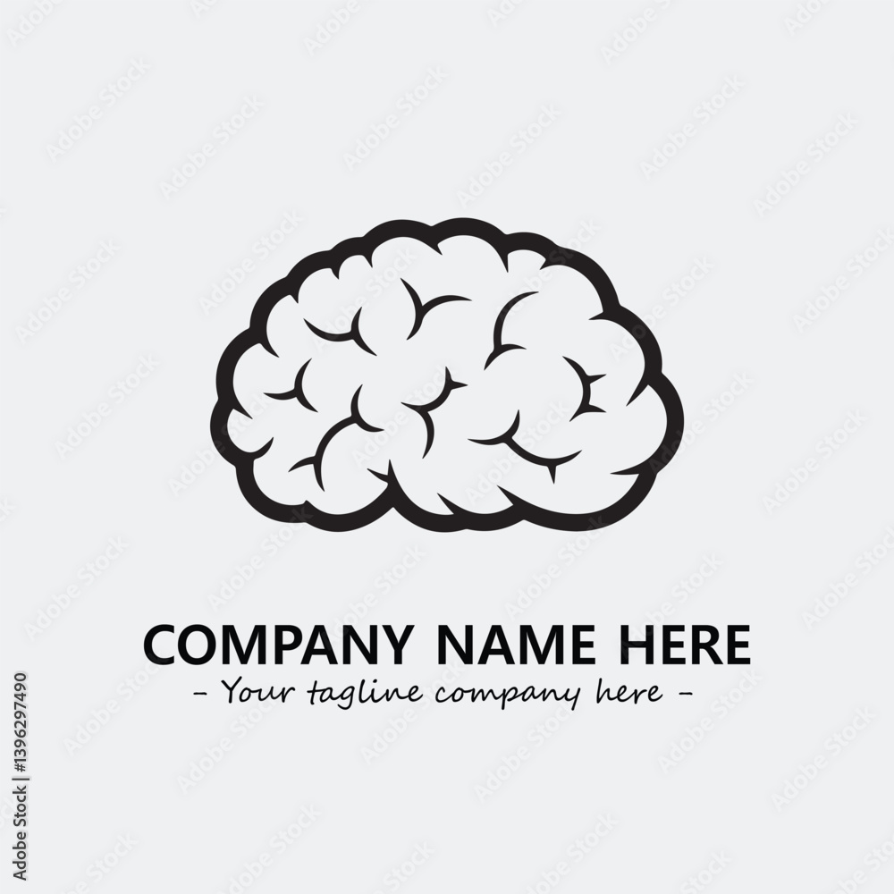 Brain illustration black and white for logo company vector image
Brain illustration black and white for logo company vector image