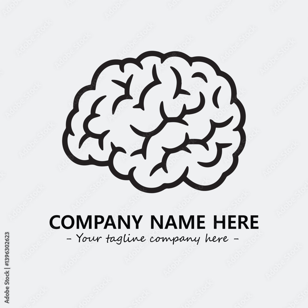 Brain illustration black and white for logo company vector image
Brain illustration black and white for logo company vector image