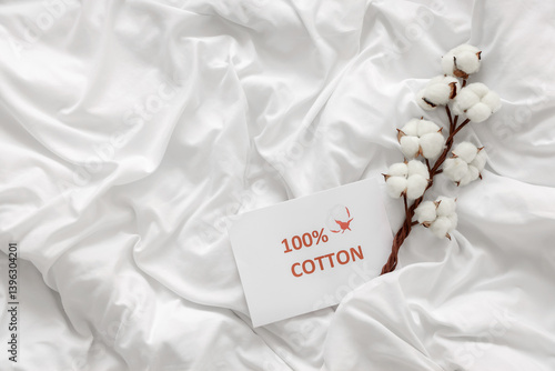 Cotton flowers and paper wi...