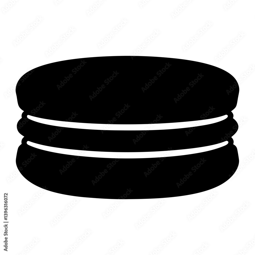 A Simple Black and White Illustration of a Delicious Macaron Cookie A Simple Black and White Illustration of a Delicious Macaron Cookie