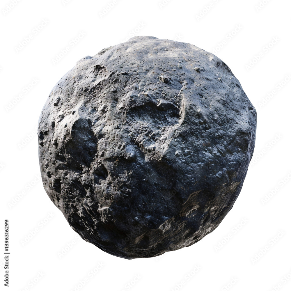 Fototapeta premium Realistic Beautiful Asteroid Isolated on Transparent Background in High Resolution