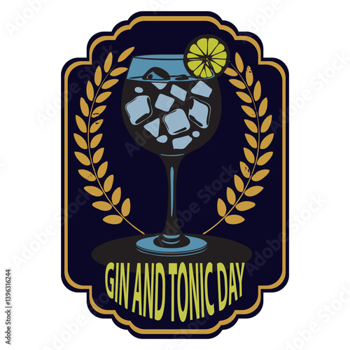 Gin and Tonic Day date labe