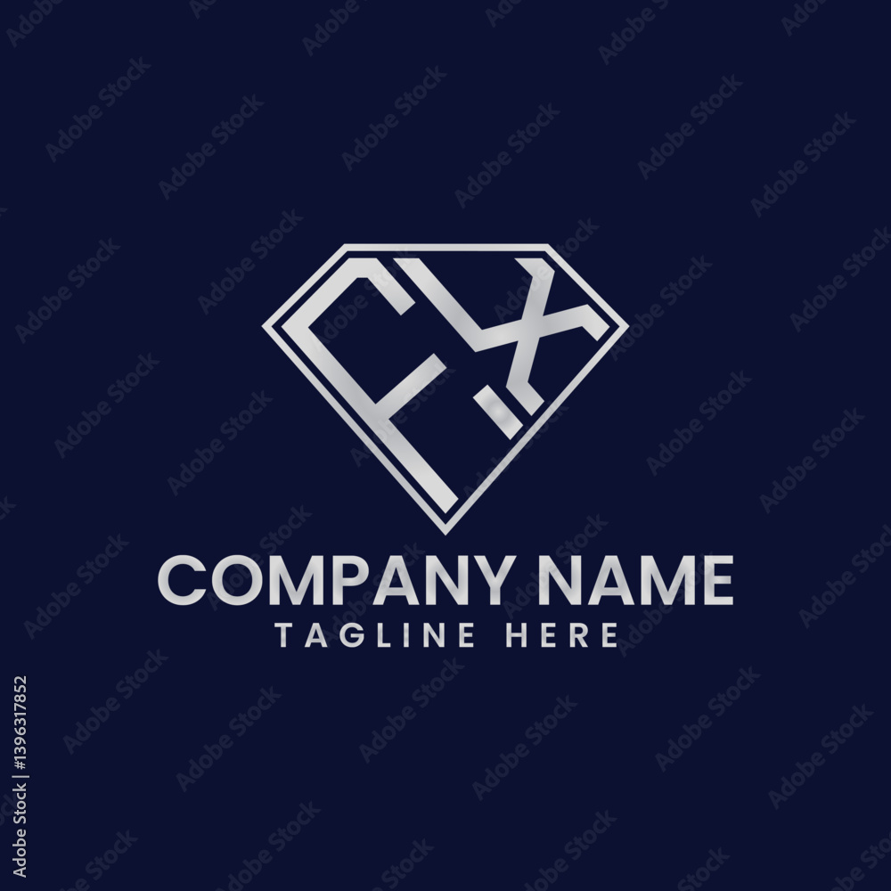 Fototapeta premium Simple Letter Logo in Diamond Frame