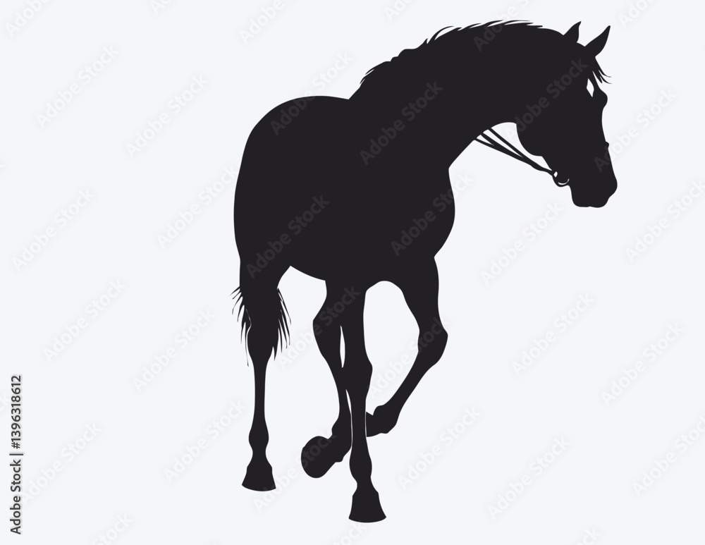 Obraz premium vector horse silhouette isolated on white background