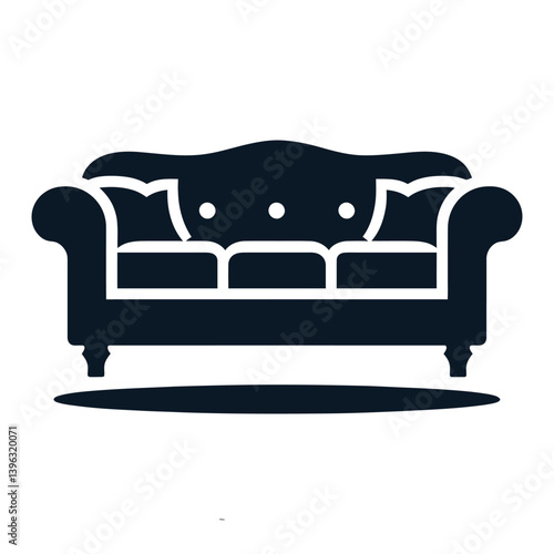 sofa silhouette icon Clipart image isolated on white background