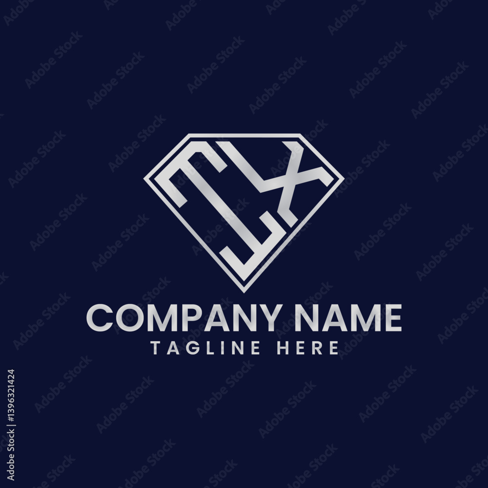 Obraz premium Simple Letter Logo in Diamond Frame