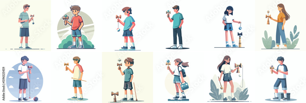 Vector is a teenager playing kendama Vector is a teenager playing kendama