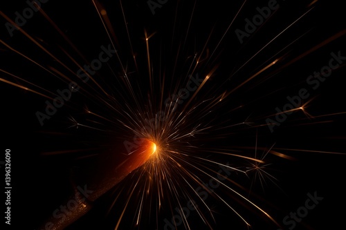 Wallpaper Mural Close-Up of a Sparkler Creating Beautiful Light Trails in Dark Background Torontodigital.ca