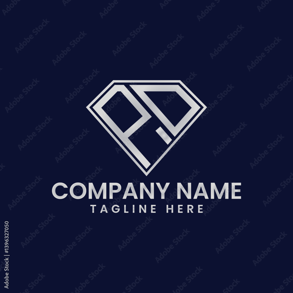 Fototapeta premium Simple Letter Logo in Diamond Frame