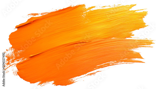 Painting brush strokes. Orange brush stroke on transparent background. Brush effect, wall painting. Brushes.