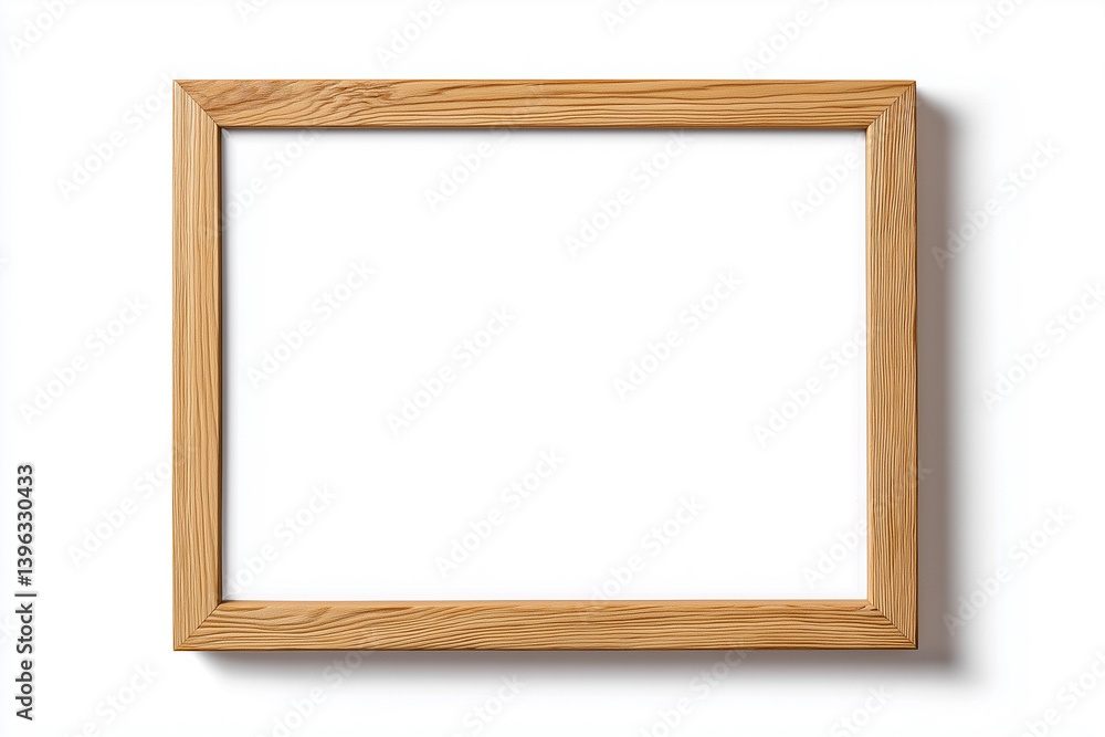 Empty wooden frame suitable for displaying artwork or photos in a modern home decor setting Empty wooden frame suitable for displaying artwork or photos in a modern home decor setting