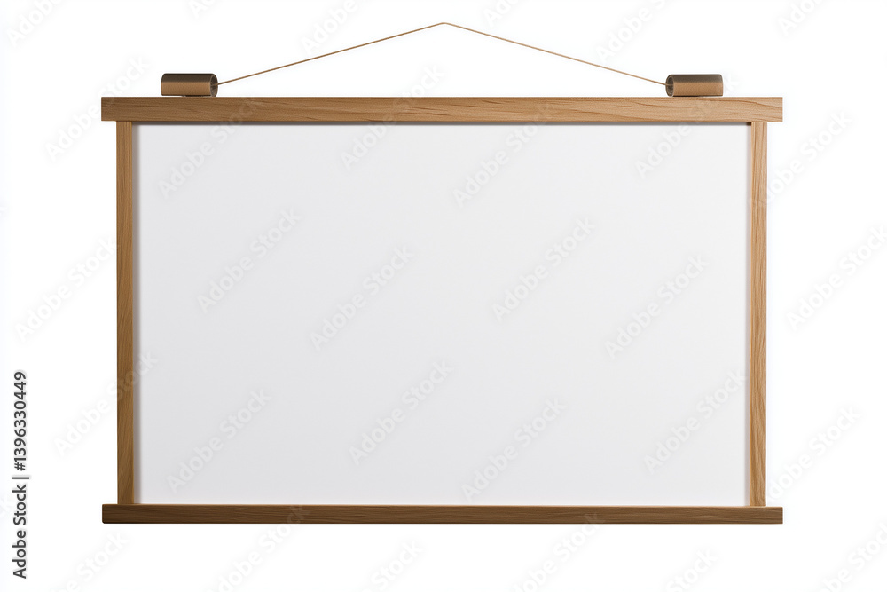 Modern empty whiteboard with wooden frame displayed in a bright room suitable for creative ideas or presentations Modern empty whiteboard with wooden frame displayed in a bright room suitable for creative ideas or presentations