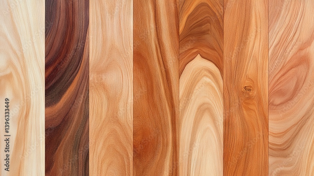 Obraz premium Various wood textures displayed with grain patterns and colors