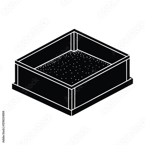 Sandbox illustration for kids outdoor play and early sensory experience