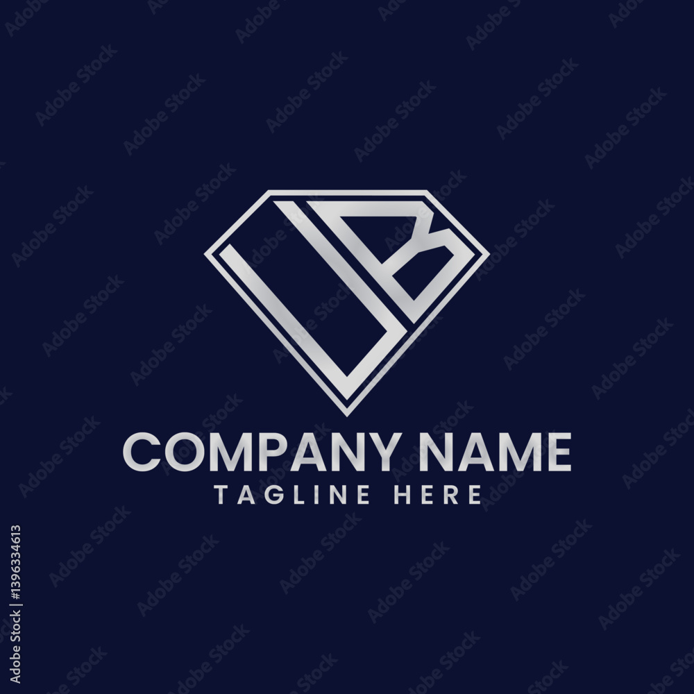 Naklejka premium Simple Letter Logo in Diamond Frame