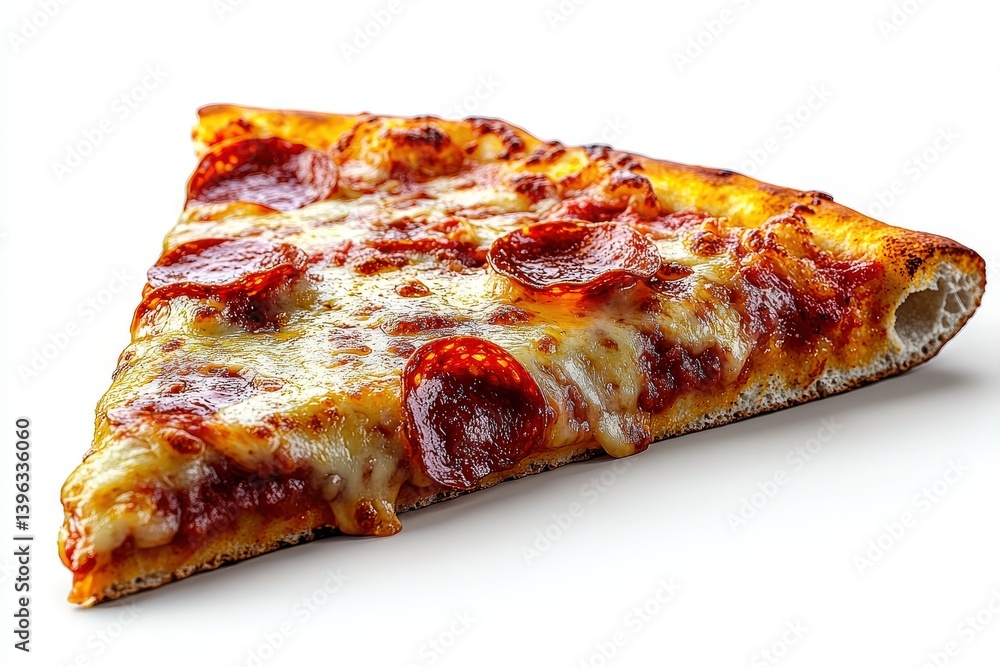 A single slice of pepperoni pizza, cheese, sauce A single slice of pepperoni pizza, cheese, sauce