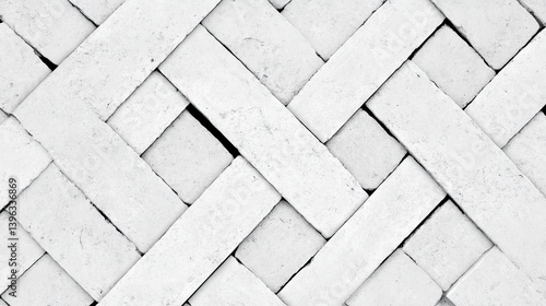 Wallpaper Mural White brick weave texture. Angled, overlapping pattern creating dimension, depth, and visual interest Torontodigital.ca