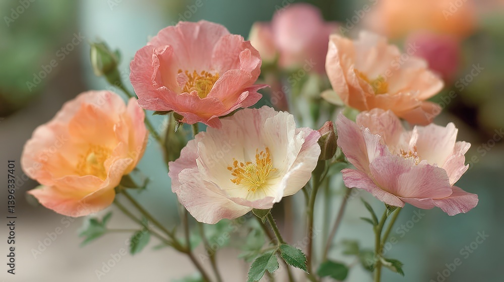 Pastel Pink Roses  Summer Garden Bloom  Soft Floral Photography