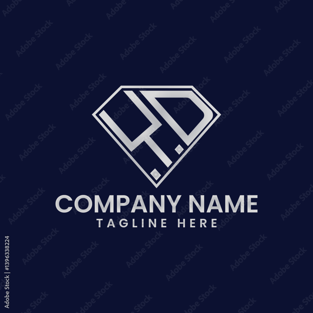 Fototapeta premium Simple Letter Logo in Diamond Frame