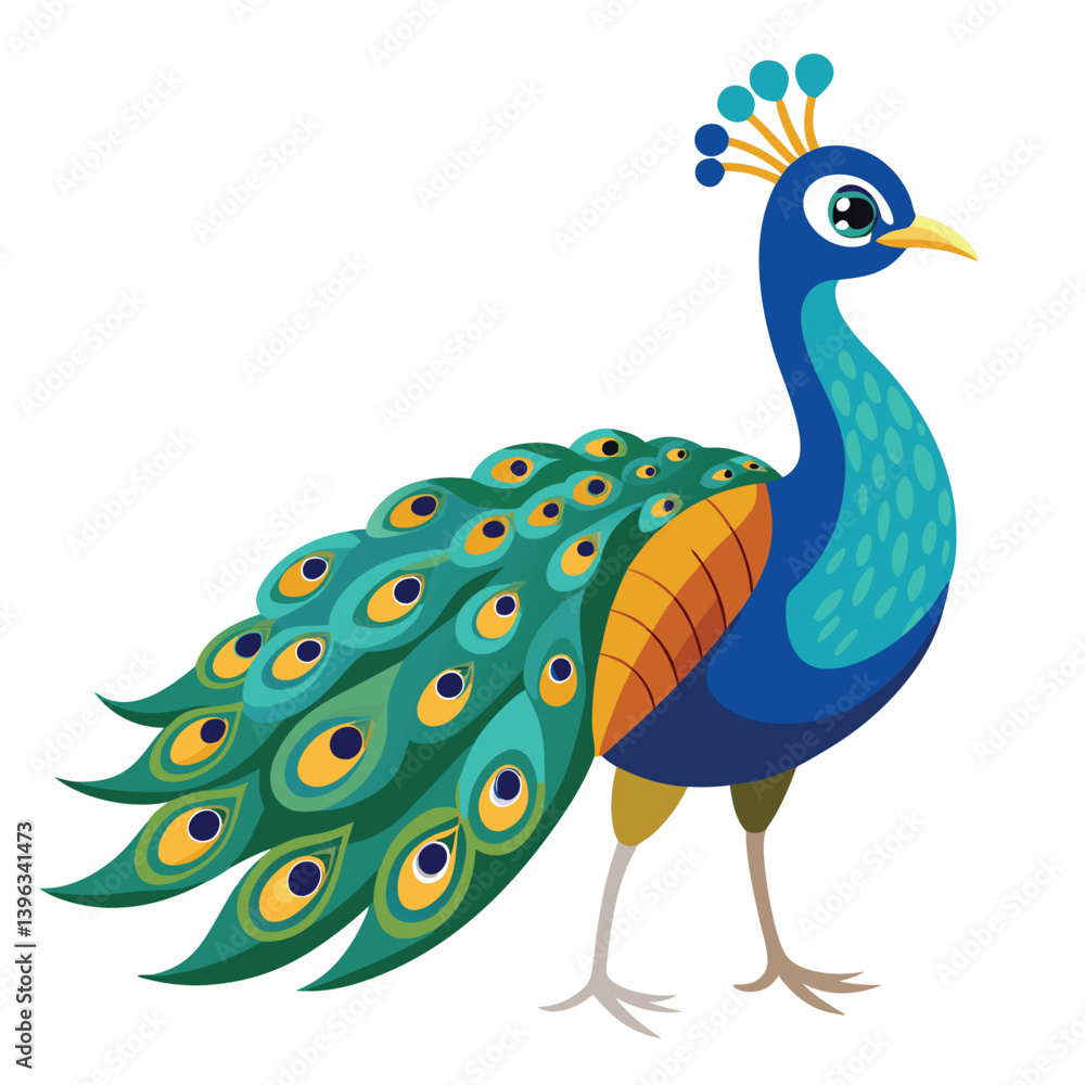 Obraz premium Peacock isolated on white background