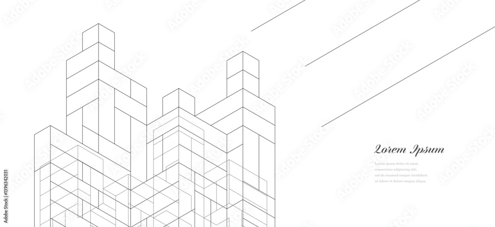 Fototapeta premium 幾何学 抽象 建築 テクノロジー ビジネス 背景