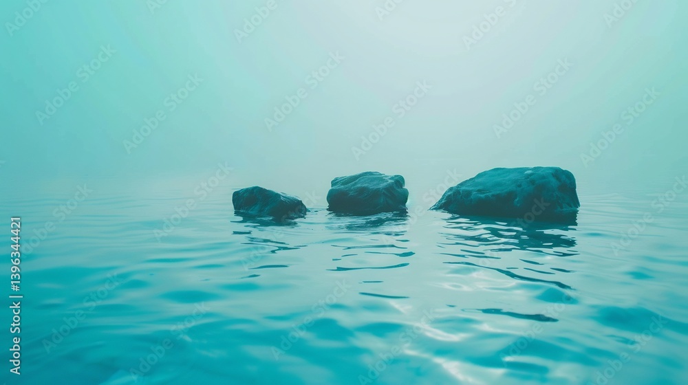 Fototapeta premium Cool Blue Turquoise Gradient Background evoking calmness and serenity perfect for spa brands mental wellness websites and tech startups