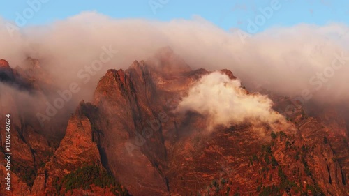 Sunset in the Caldera de Taburiente National Park on La Palma.