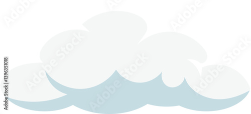 Stylized Fluffy and Puffy Cloud Illustration