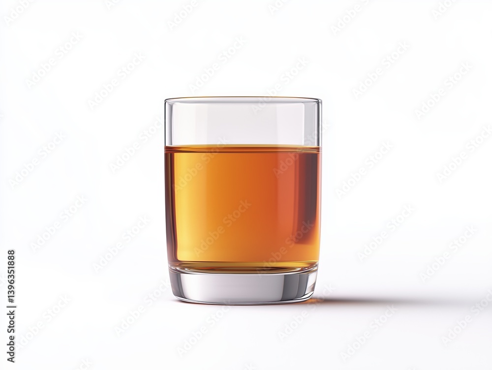 A transparent glass of apple juice isolated on a white background with soft and beautiful studio lighting A transparent glass of apple juice isolated on a white background with soft and beautiful studio lighting