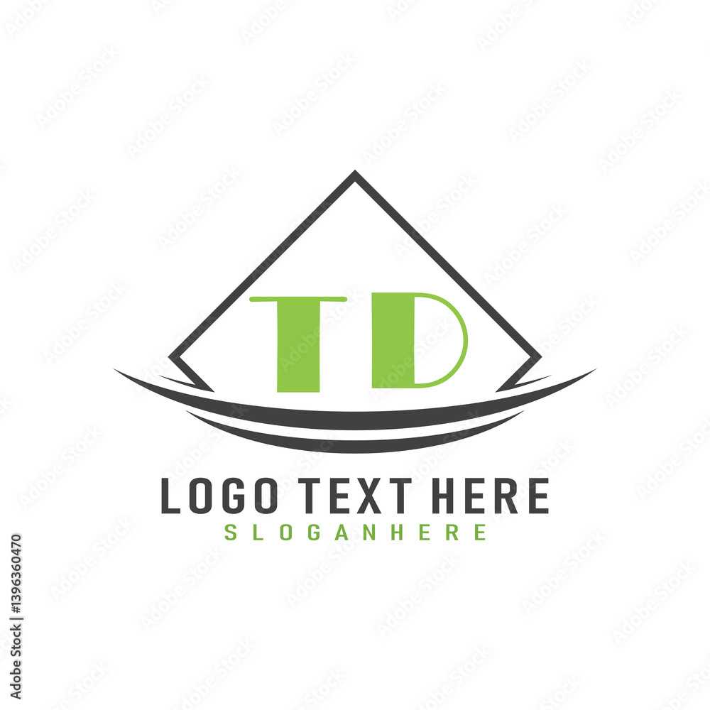 Fototapeta premium initial monogram logo with square style design.