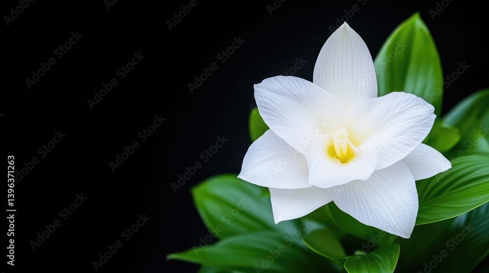 Fototapeta premium White flower, dark background