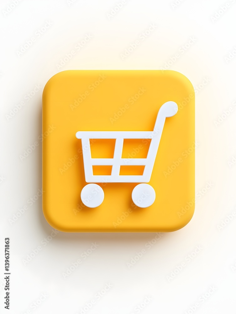 A vibrant yellow rounded square icon featuring a minimalist white shopping cart, symbolizing online retail and digital commerce. A vibrant yellow rounded square icon featuring a minimalist white shopping cart, symbolizing online retail and digital commerce.