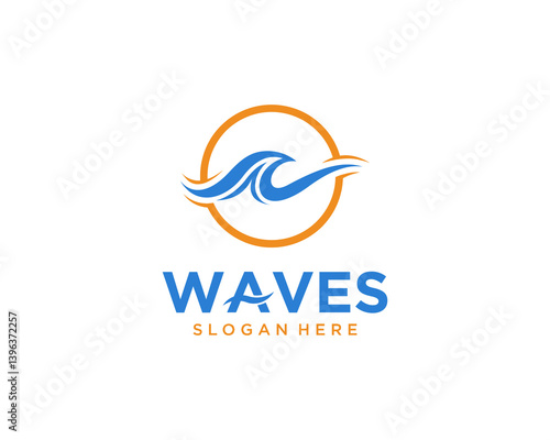 Modern sun wave logo