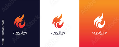 flame, initial letter O fire  vector design logo inspiration template	