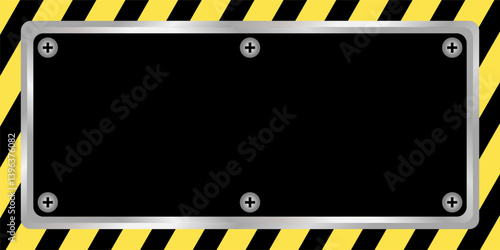 black yellow construction background. free copyspace area design. template for banner, poster, social media.