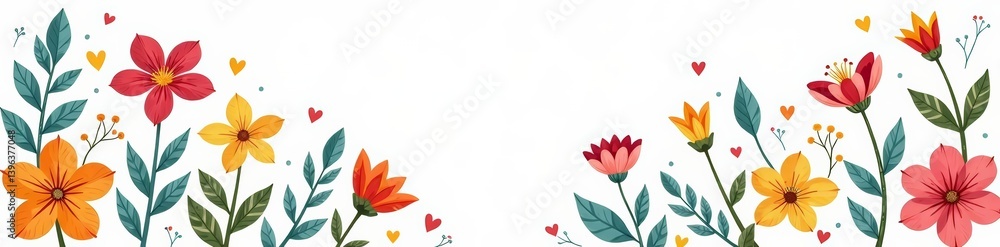 Adorable floral design featuring tiny hand-drawn flowers and leaves, garden, repeating Adorable floral design featuring tiny hand-drawn flowers and leaves, garden, repeating