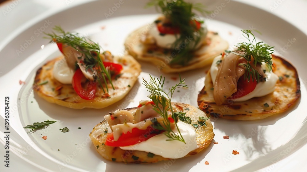An inviting display of blini is presented. The blini, small, round, and fluffy pancakes, are made from a special batter. They have a golden - brown color on the surface, indicating they are well - coo An inviting display of blini is presented. The blini, small, round, and fluffy pancakes, are made from a special batter. They have a golden - brown color on the surface, indicating they are well - coo