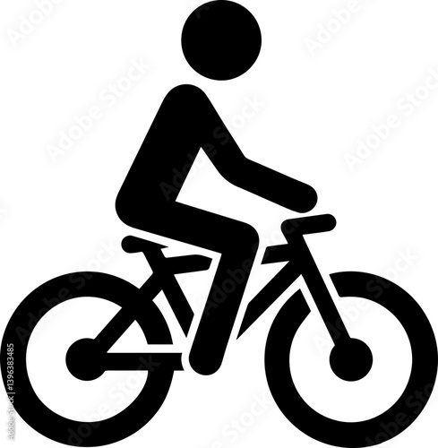 
Bicycle - Cyclist Icon in Silhouette Style