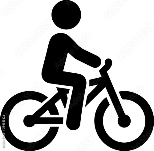
Bicycle - Cyclist Icon in Silhouette Style