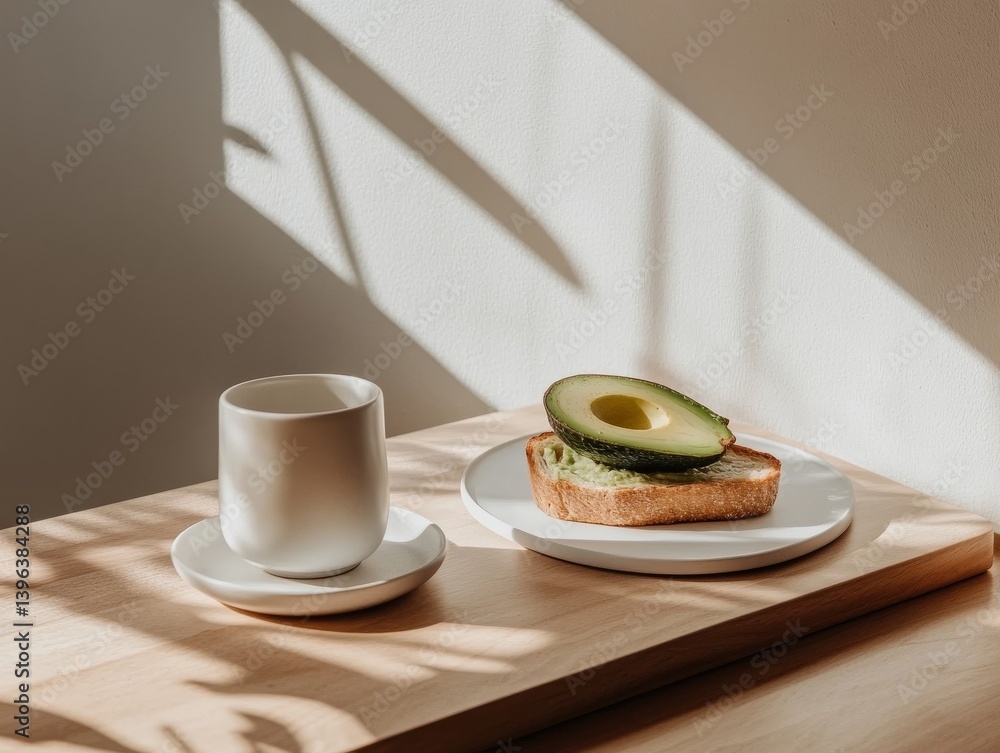 Avocado Toast and Coffee on KINTO Ceramic Tableware Avocado Toast and Coffee on KINTO Ceramic Tableware