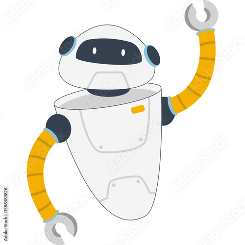 3D Illustration, character, icon Robot Manipulator