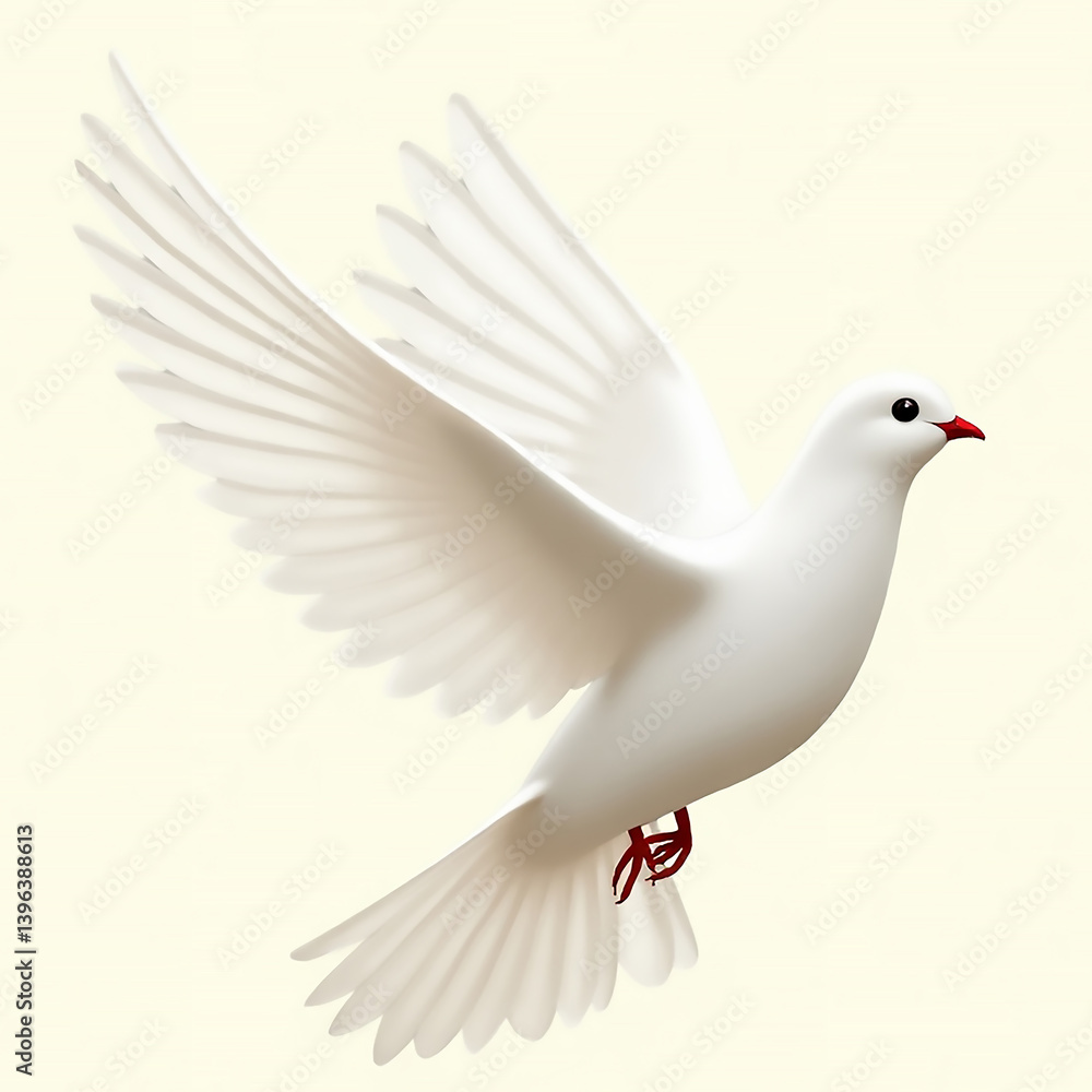 Fototapeta premium A dove in flight, delicate and exquisite. illustrator