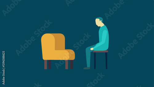 Empty Chair An empty chair next to a person seated alone highlighting the absence of social interaction and support contributing to feelings of loneliness.