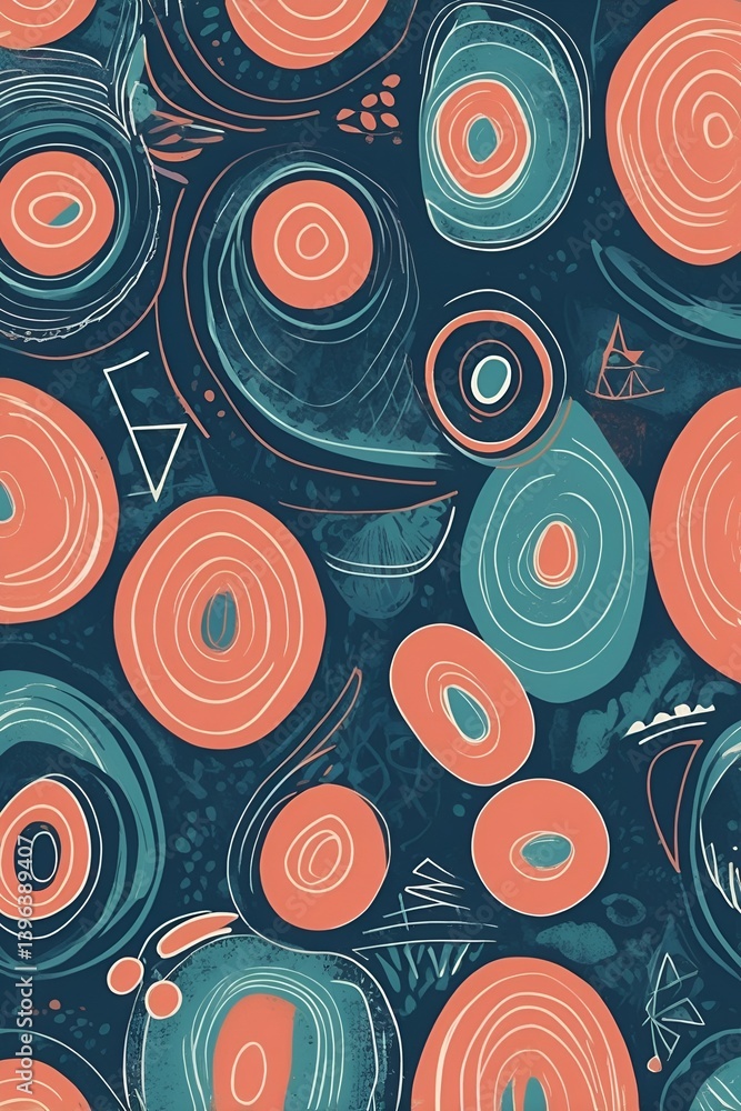 seamless abstract pattern, boho geometric pattern, tribal vector design, hand drawn motifs, artistic ethnic background, contemporary boho print, colorful abstract vector, retro inspired pattern, flat 