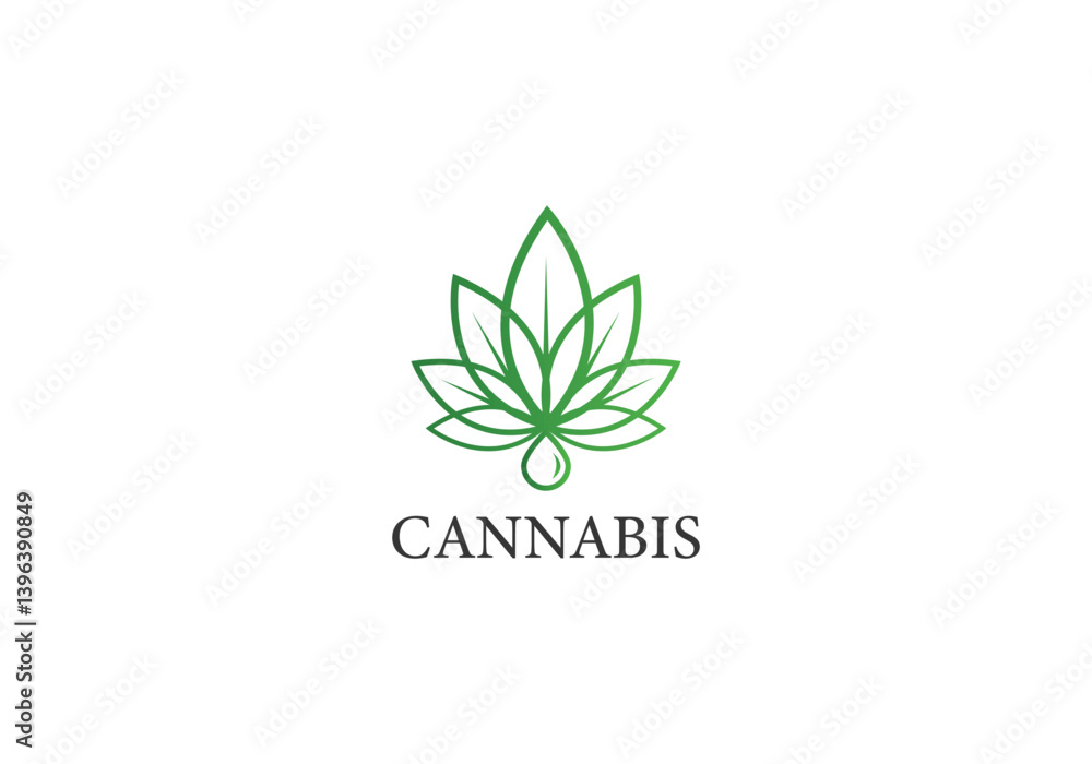 minimal leaf logo design for wellness and CBD brands minimal leaf logo design for wellness and CBD brands